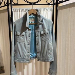 Blue Gray leather jacket